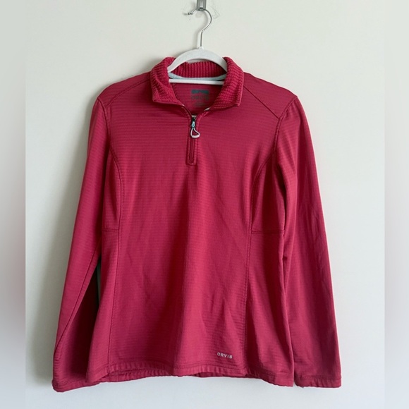 Orvis 1/4 Zip Pullover - Size Small - Red Orange - Picture 1 of 9